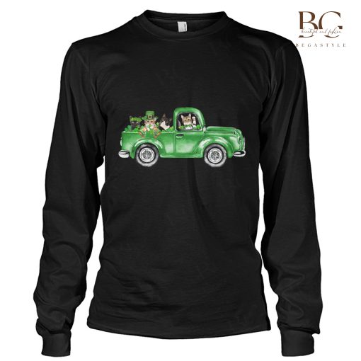 Lucky Cat Truck Happy St Patricks Day Irish Clover Gift T-Shirt, Hoodie, Sweater