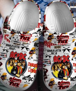 ACDC Rock Band Music Crocs Crocband Clogs Shoes Comfortable For Men Women and Kids