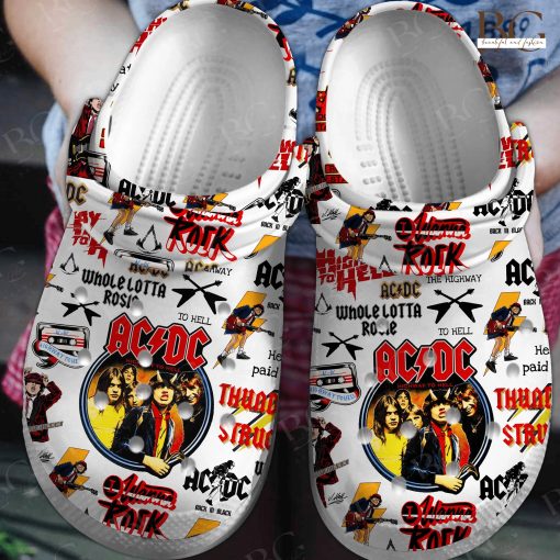 ACDC Rock Band Music Crocs Crocband Clogs Shoes Comfortable For Men Women and Kids