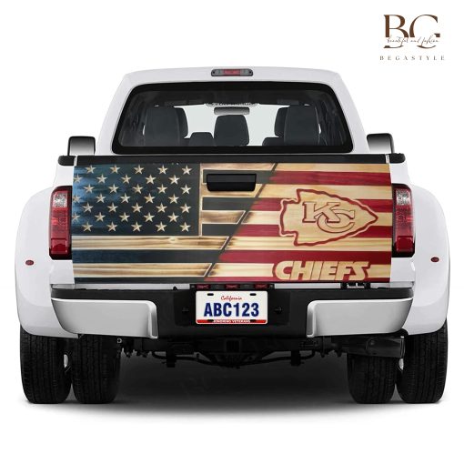 Kansas City Chiefs American Flag Truck Tailgate Decal Sticker Wrap