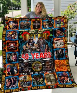 40 Years 1985-2025 Guns N Roses Thank You For The Memories Fleece Blanket Quilt Squad Blanket