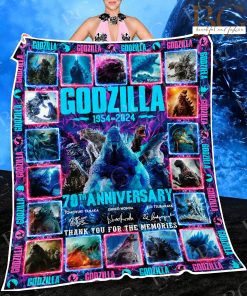 Godzilla 1954 – 2024 70th Anniversary Thank You For The Memories Fleece Blanket