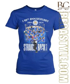 140th Anniversary 1884-2024 Leicester City Straight Back Up EFL Championship T-Shirt