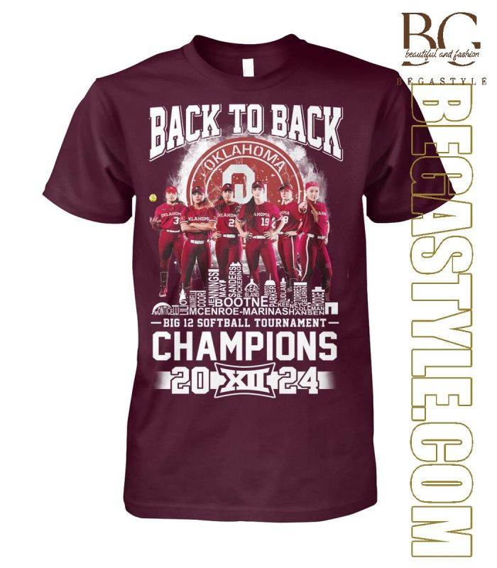 2024 Oklahoma Sooners Big 12 Softball Champions T-Shirt - Officially ...