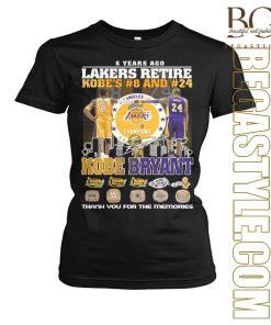 6 Years Ago Lakers Retire Kobe’s 8 And 24 Kobe Bryant  T-Shirt