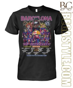 Barcelona 125th Anniversary 1899-2024 Thank You For The Memories Signatures T-Shirt