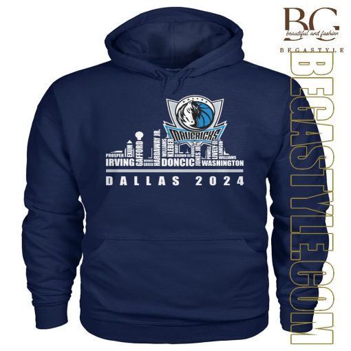 Basketball Team 2024 Player Name Skyline Dallas Mavericks T-Shirt