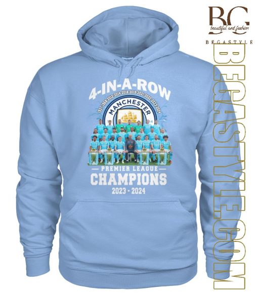 Champions 2020-2024 Manchester City IV In A Row T-Shirt