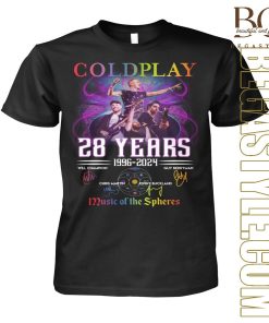 Coldplay 28 Years 1996-2024 Music T-Shirt
