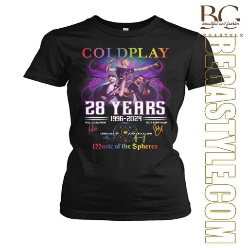 Coldplay 28 Years 1996-2024 Music T-Shirt