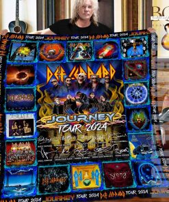 The Journey and Def Leppard 2025 Tour Fleece Blanket Quilt Squad Blanket
