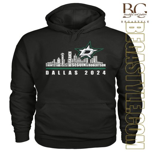 Hockey 2024 City Skyline Players Names Dallas Stars T-Shirt
