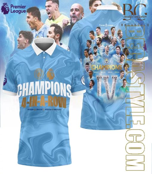 Manchester City Premier League 2023-2024 3D T-Shirt