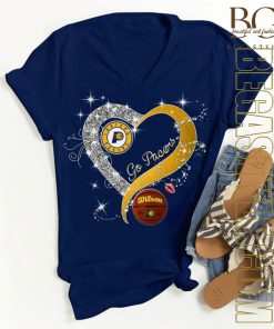 NBA Game Indiana Pacers Diamond Heart Go Pacers Go Light T-Shirt