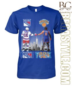 New York Rangers & Knicks Playoffs T-Shirt – Panarin & Brunson