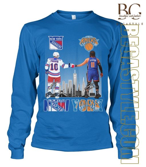 New York Rangers & Knicks Playoffs T-Shirt – Panarin & Brunson