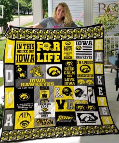 Ncaa Iowa Hawkeyes Lisa Bluder Spouse Fleece Blanket Quilt Squad Blanket