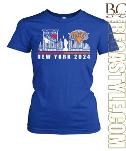 New York Knicks, Ranger Players Names, New York City Skyline 2024 T-Shirt