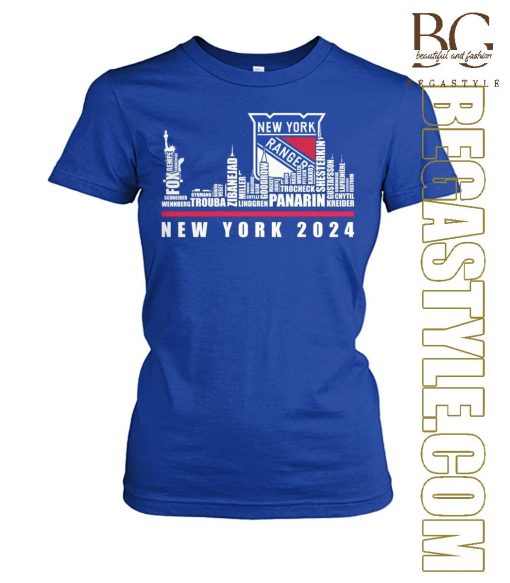 New York Rangers Players Last Names 2024 T-Shirt