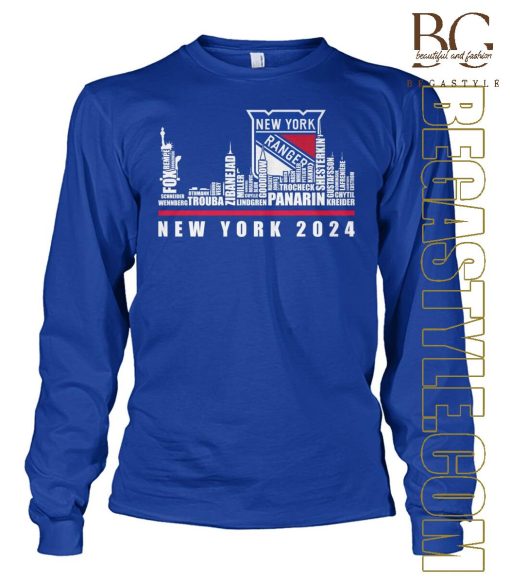 New York Rangers Players Last Names 2024 T-Shirt