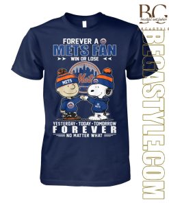 Peanuts Snoopy And Charlie Brown Forever A New York Mets Fan Win Or Lose T-Shirt
