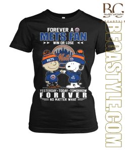 Peanuts Snoopy And Charlie Brown Forever A New York Mets Fan Win Or Lose T-Shirt