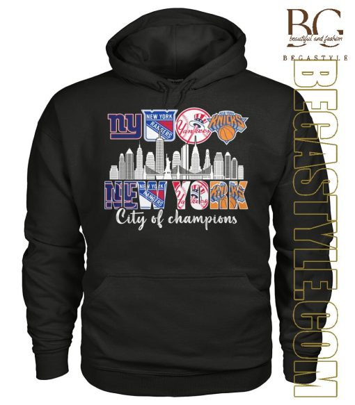 Rangers, Yankees, Mets New York City Of Champions T-Shirt