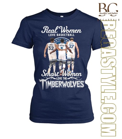 Real Women Love Basketball Smart One Love Timberwolves T-Shirt