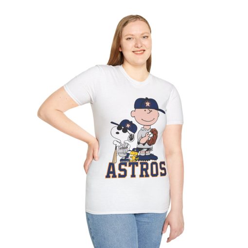 Houston Astros Charlie Brown Snoopy and Woodstock  T-Shirt