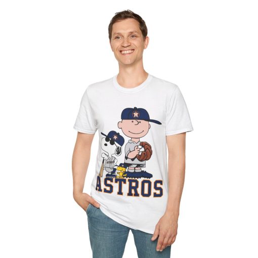 Houston Astros Charlie Brown Snoopy and Woodstock  T-Shirt