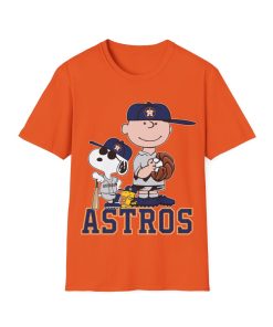 Houston Astros Charlie Brown Snoopy and Woodstock  T-Shirt