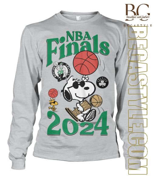 Boston Celtics Snoopy Peanuts 2024 NBA Finals Celebration T-Shirt