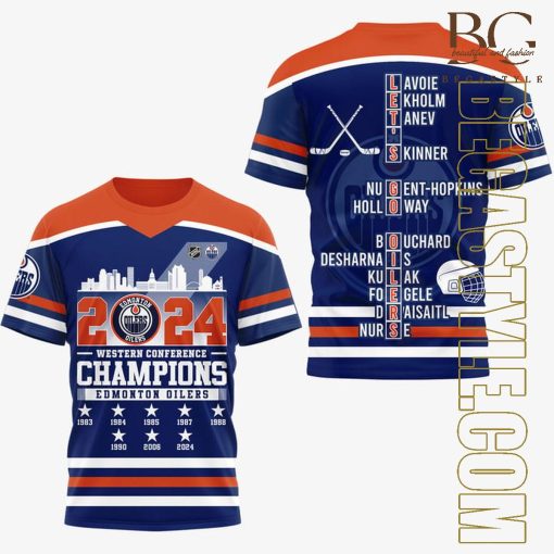 Edmonton Oilers 2024 Western Conference Champions T-Shirt