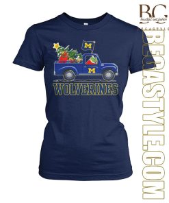 Santa Grinch Driving Car Michigan Wolverines Merry Christmas T-Shirt