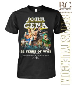 24 Years Of Wwe 2001-2025 John Cena T-Shirt