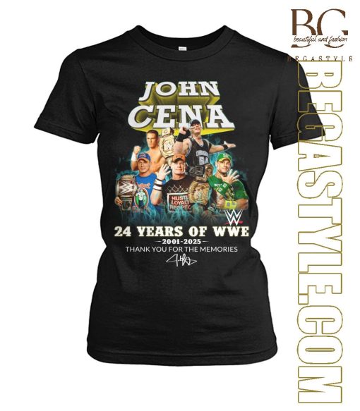 24 Years Of Wwe 2001-2025 John Cena T-Shirt