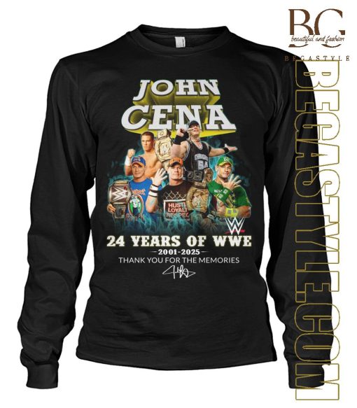 24 Years Of Wwe 2001-2025 John Cena T-Shirt