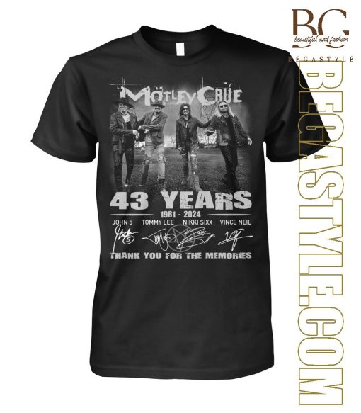 43 Years 1981-2024 Motley Crue T-Shirt