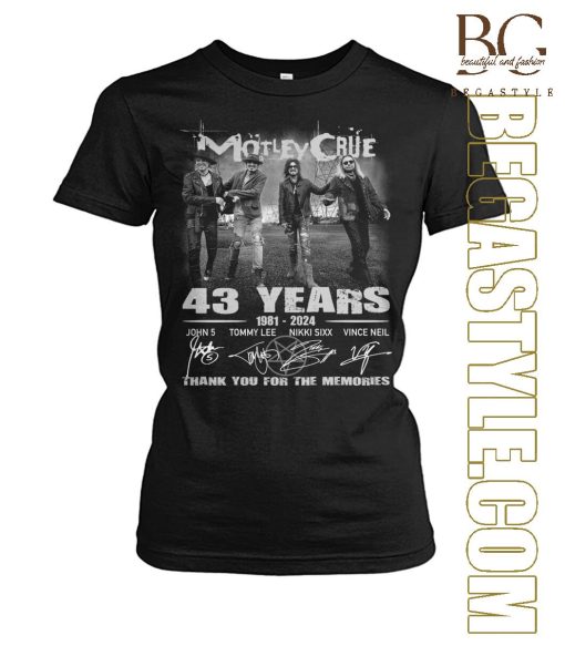 43 Years 1981-2024 Motley Crue T-Shirt