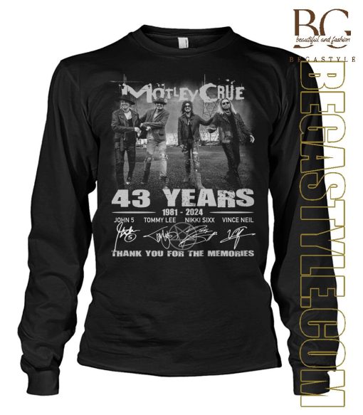 43 Years 1981-2024 Motley Crue T-Shirt