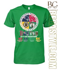 Boston city of champions Patriots Red Sox Bruins Celtics T-Shirt