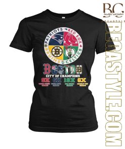 Boston city of champions Patriots Red Sox Bruins Celtics T-Shirt