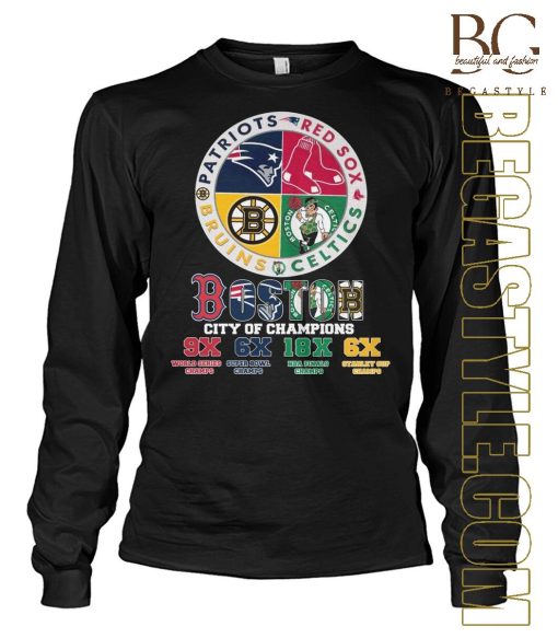 Boston city of champions Patriots Red Sox Bruins Celtics T-Shirt