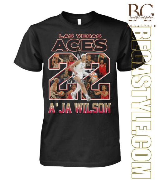 Las Vegas Aces A’ja Wilson Vintage Players Signatures T-Shirt