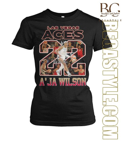 Las Vegas Aces A’ja Wilson Vintage Players Signatures T-Shirt