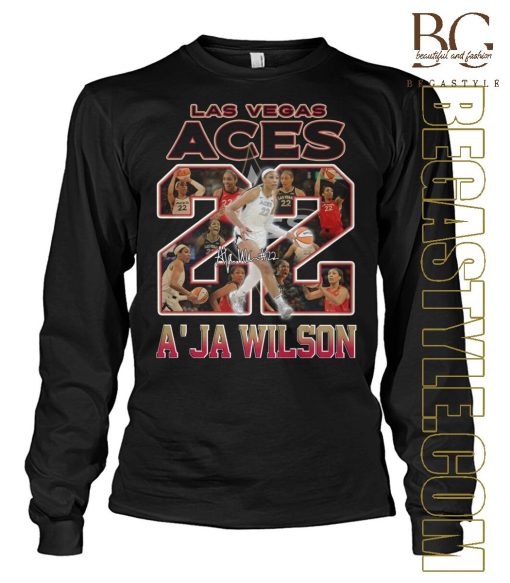 Las Vegas Aces A’ja Wilson Vintage Players Signatures T-Shirt