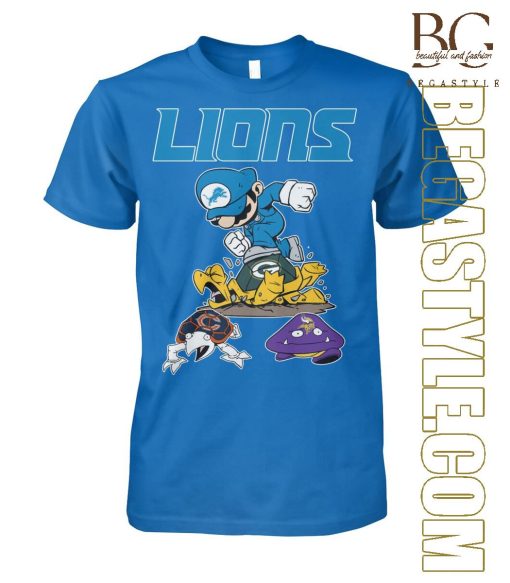 Mario Detroit Lions Turtle Green Bay Packers Chicago Bears And Minnesota Vikings T-Shirt