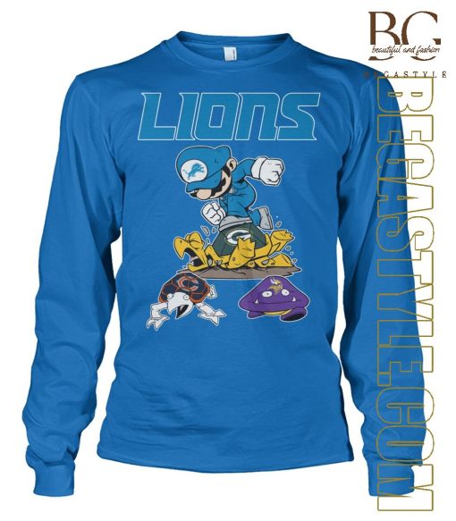 Mario Detroit Lions Turtle Green Bay Packers Chicago Bears And Minnesota Vikings T-Shirt