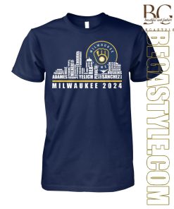 Milwaukee Brewers Baseball Team Skyline Of The City 2024 T-Shirt