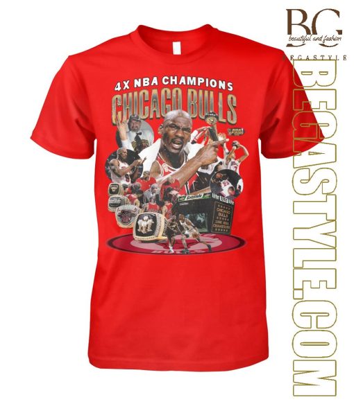 NBA Champions Chicago Bulls 4 Times T-Shirt